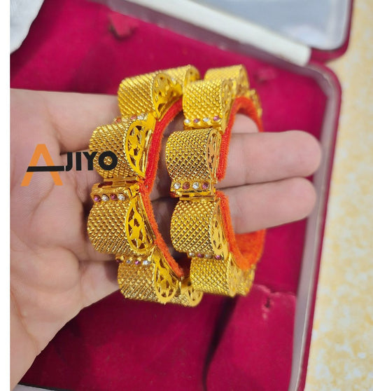 New Antique Designer Premium Quality Brass High Gold Traditional Rajputi Bangles Set-82053