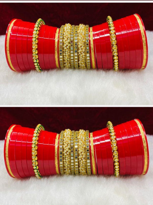 Rajputi Dhalu Chuda Set, Rajasthani chura Set For Bridal, Dhalu Bangles Set For Women-30912