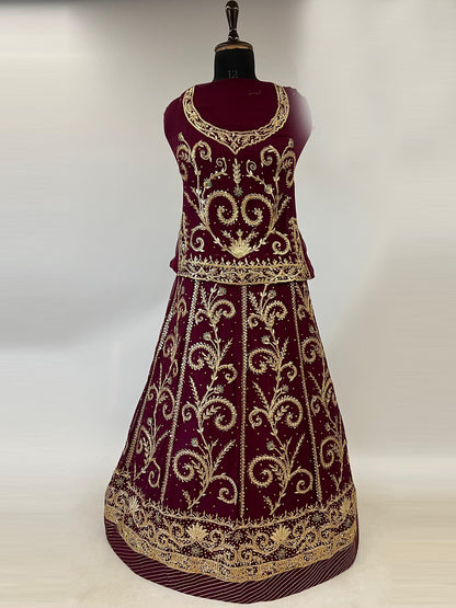 Humrahi Pure Festive Zari Work Rajputi Poshak In Purple Colour-91124