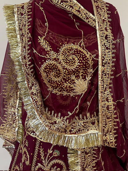 Humrahi Pure Festive Zari Work Rajputi Poshak In Purple Colour-91124