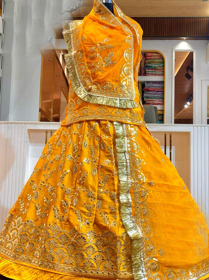 Bamber Satin 24 Kali Wedding Sangeet Premium quality Rajputi Poshak-91152