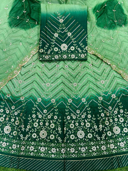 Upada Silk Double Shaded Wedding Sangeet Premium quality Rajputi Poshak-91135