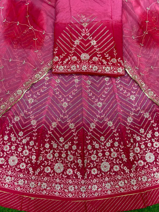 Upada Silk Double Shaded Wedding Sangeet Premium quality Rajputi Poshak-91138