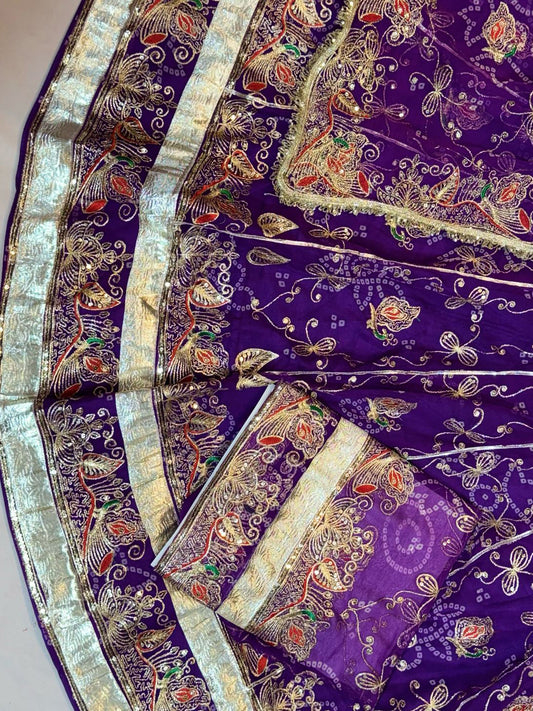 Royal Pure 7 Miter full Gher Wedding Sangeet Premium quality Rajputi Poshak-61059