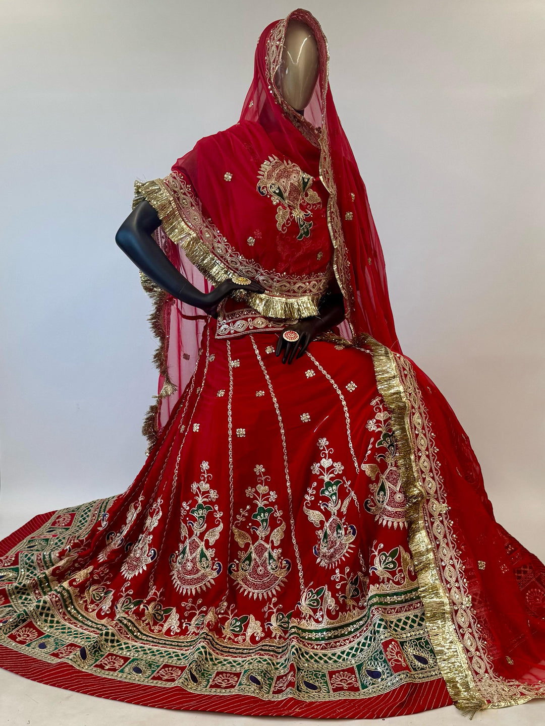 Semi Bambar Satin 20 Kali Premium quality Rajputi Poshak-91234