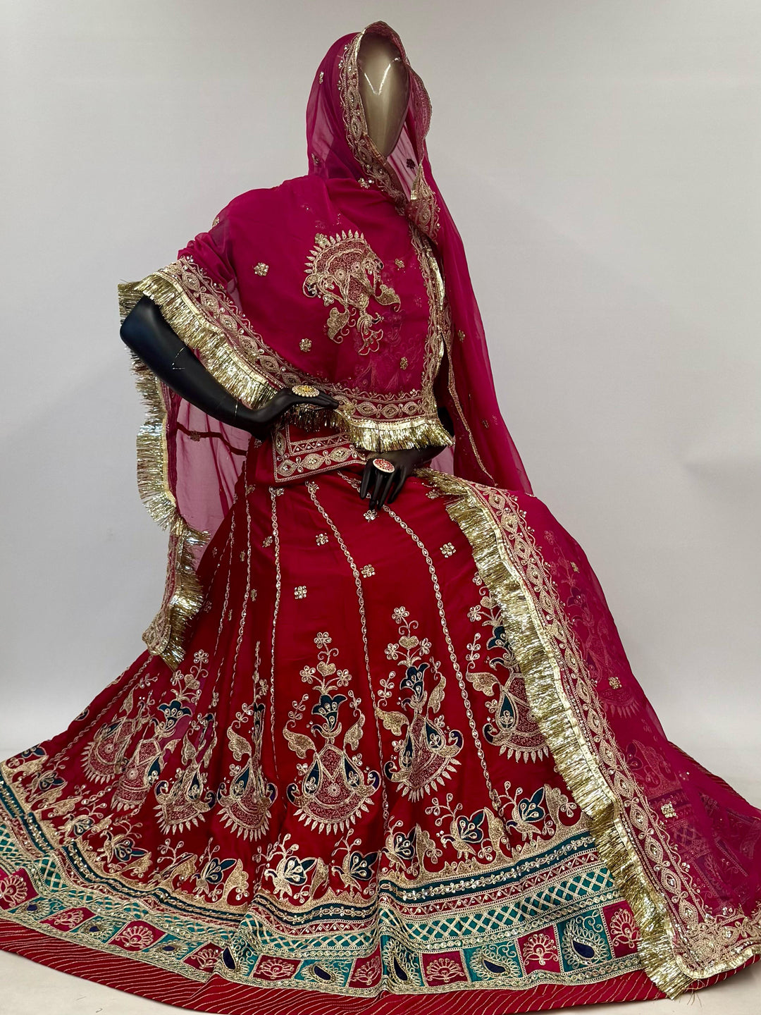 Semi Bambar Satin 20 Kali Premium quality Rajputi Poshak-9123