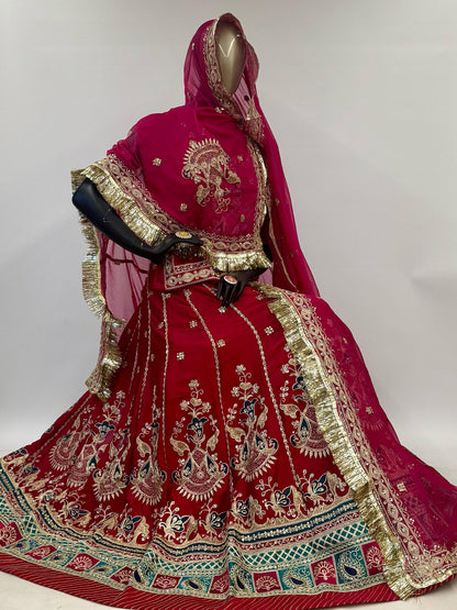 Semi Bambar Satin 20 Kali Premium quality Rajputi Poshak-9123