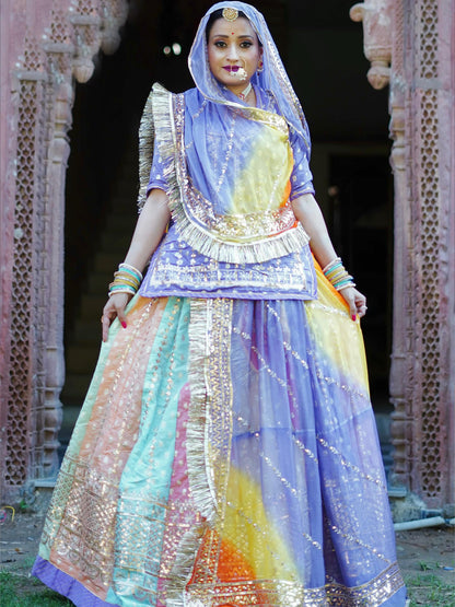 32 Kali Multicolor Banarsi Premium quality Rajputi Poshak-91307