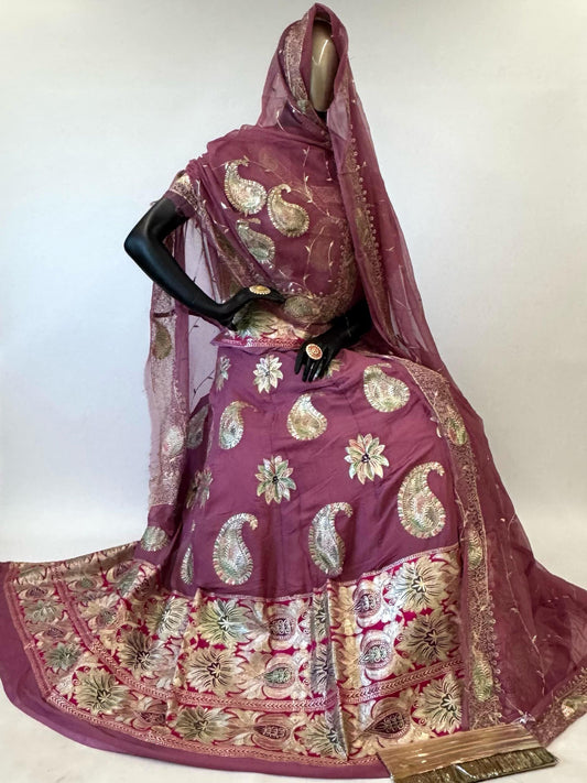 Chanderi 10 Kali Thankurji Pure Premium quality Rajputi Poshak-91284