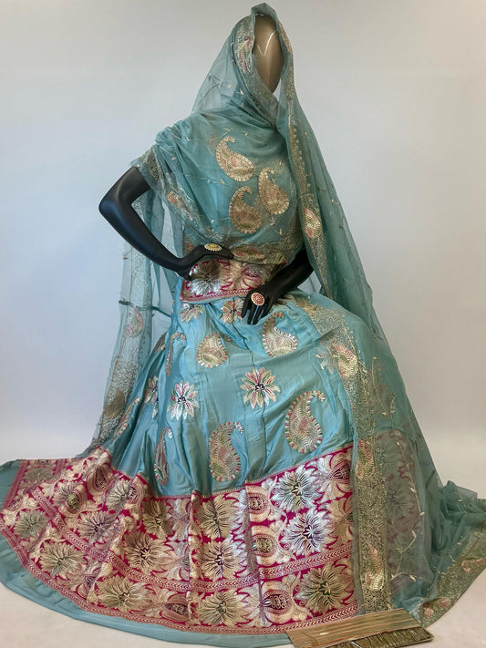 Chanderi 10 Kali Thankurji Pure Premium quality Rajputi Poshak-91285