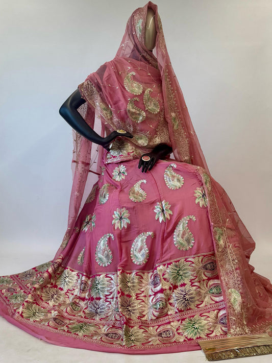 Chanderi 10 Kali Thankurji Pure Premium quality Rajputi Poshak-91286