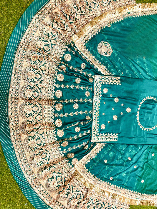 Bamber Satin Wedding Sangeet Premium quality Rajputi Poshak-91297