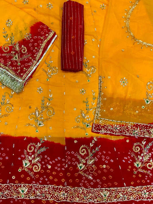 Piliya Bandej Humarhai Pure Handwork Rajputi Poshak-91538
