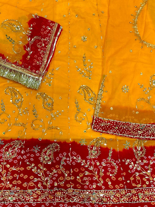 Piliya Bandej Humarhai Pure Handwork Rajputi Poshak-91539