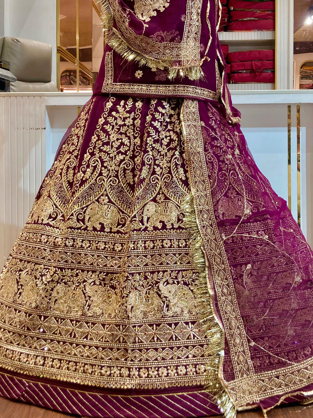 Half pure Premium quality Rajputi Poshak In Green color-91532