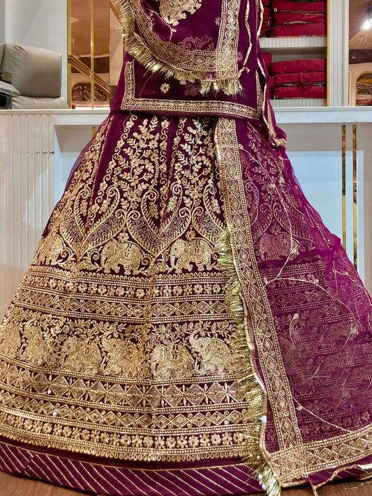 Half pure Premium quality Rajputi Poshak In Green color-91532