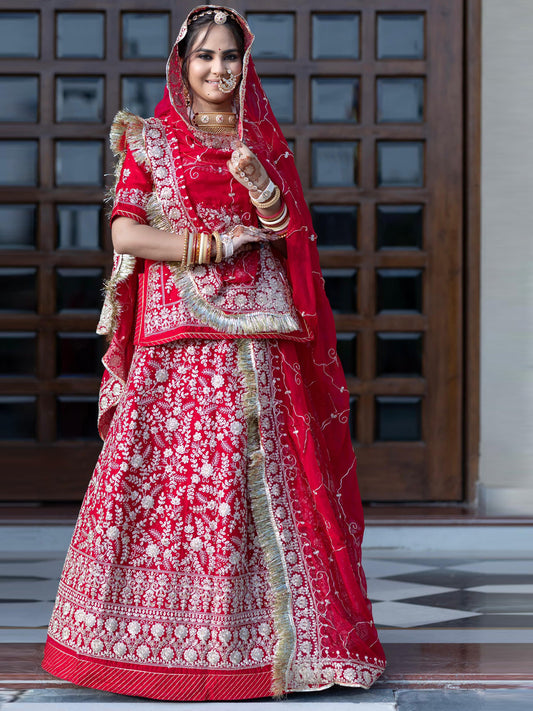 Italian Silk Premium quality Bridal Rajputi Poshak-91468