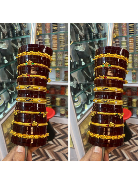 Royal Rajwadi Bridal Chura with Beautiful Kundal Work Design-20176