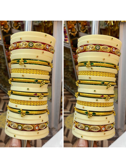 Royal Rajwadi Bridal Chura with Beautiful Kundal Work Design-20176