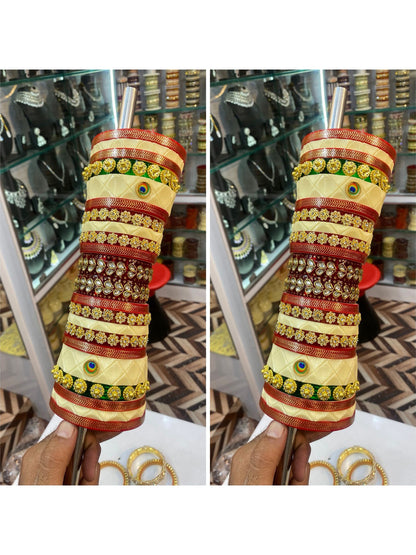 Royal Rajwadi Bridal Chura with Beautiful Kundal Work Design-20179