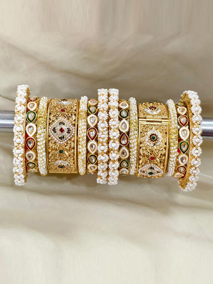 Royal Rajwadi Bridal Chura with Beautiful Kundal Work Design-20174