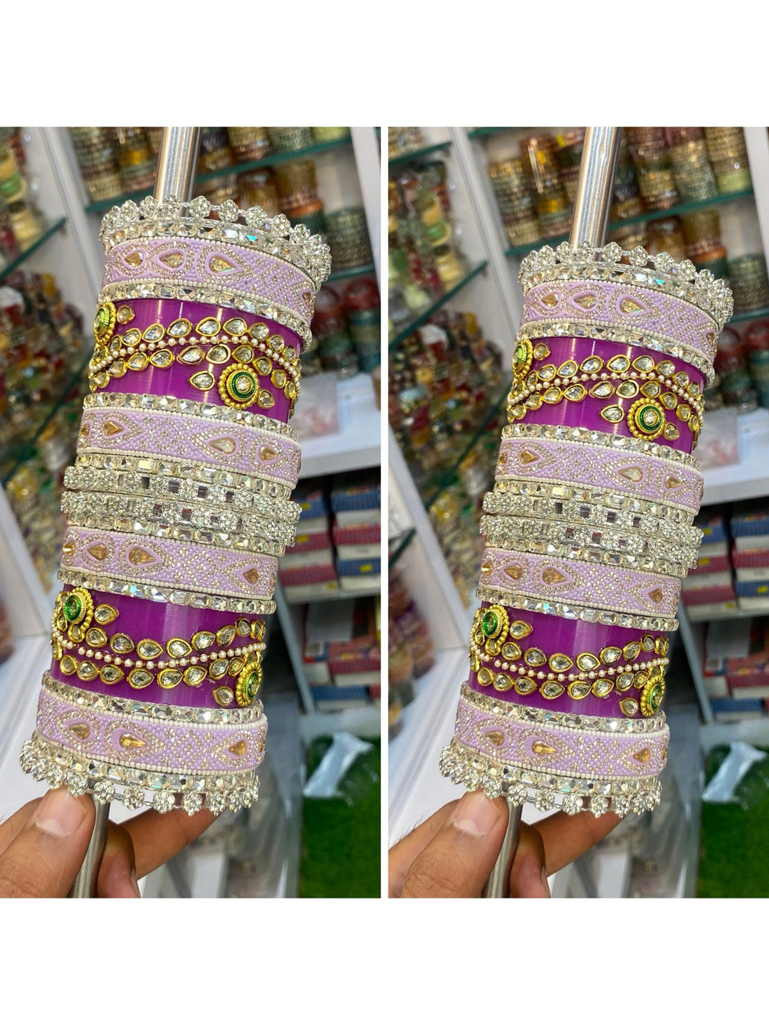 Rajwadi Bridal Chura with Beautiful Kundal Work Design-20173