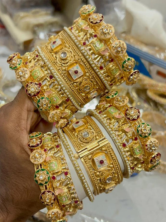 Royal Rajwadi Bridal Chura with Beautiful Kundal Work Design-20168