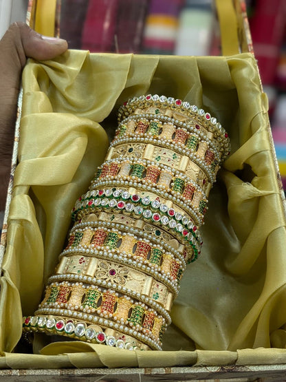 Royal Rajwadi Bridal Chura with Beautiful Kundal Work Design-20166