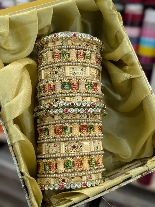 Royal Rajwadi Bridal Chura with Beautiful Kundal Work Design-20166