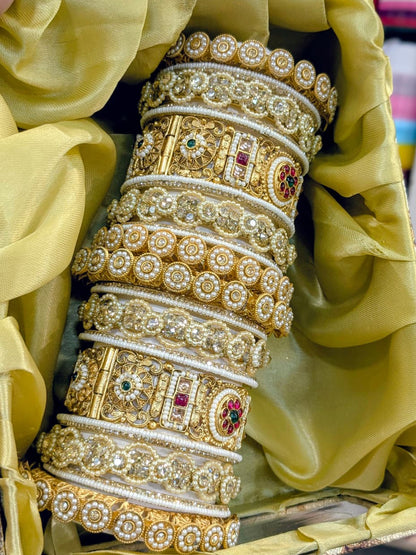 Royal Rajwadi Bridal Chura with Beautiful Kundal Work Design-20165