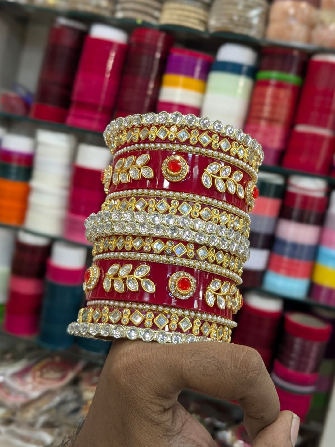 Royal Rajwadi Chura with Beautiful Kundal Work Design