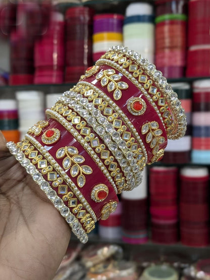 Royal Rajwadi Chura with Beautiful Kundal Work Design