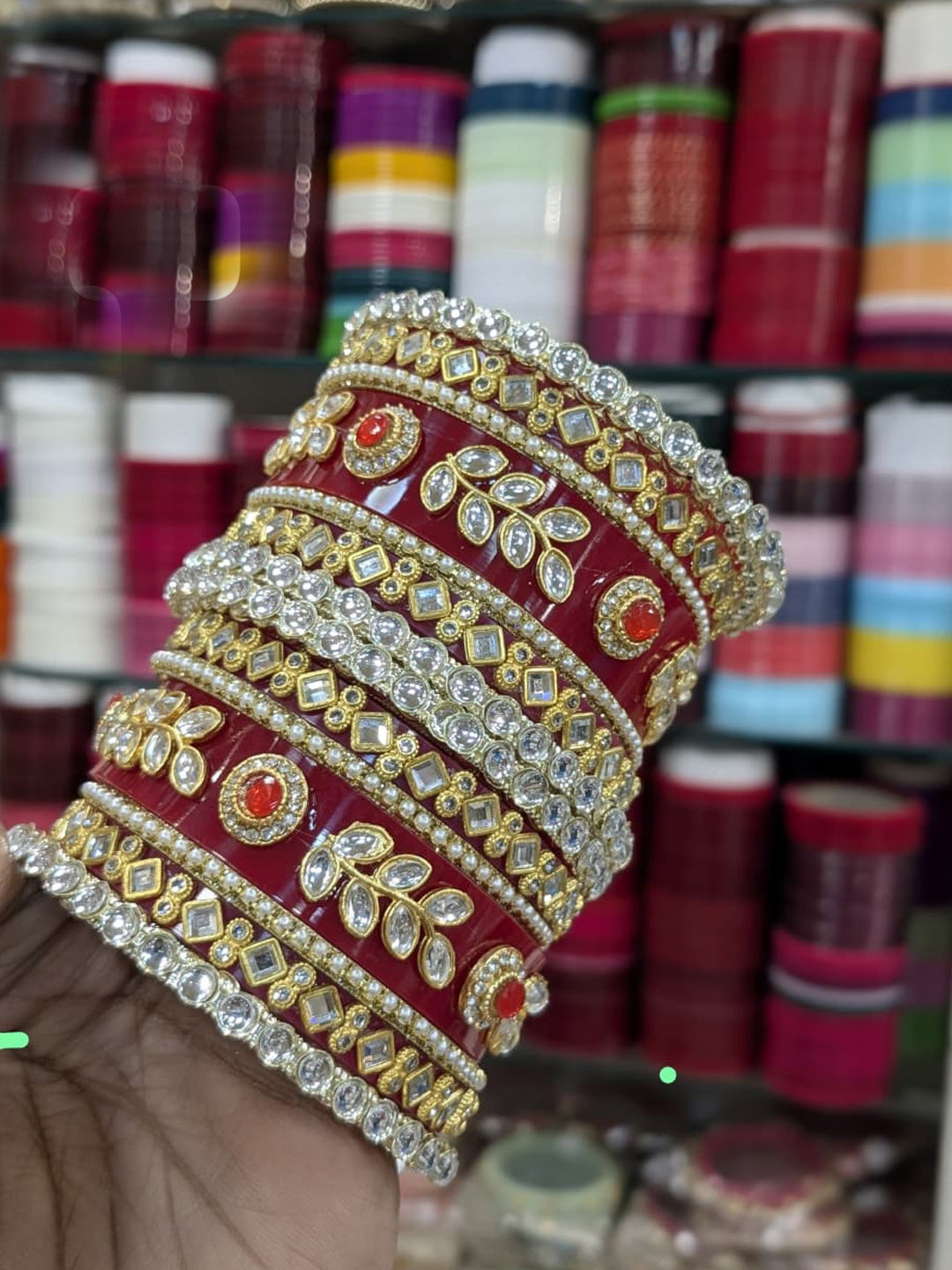 Royal Rajwadi Chura with Beautiful Kundal Work Design