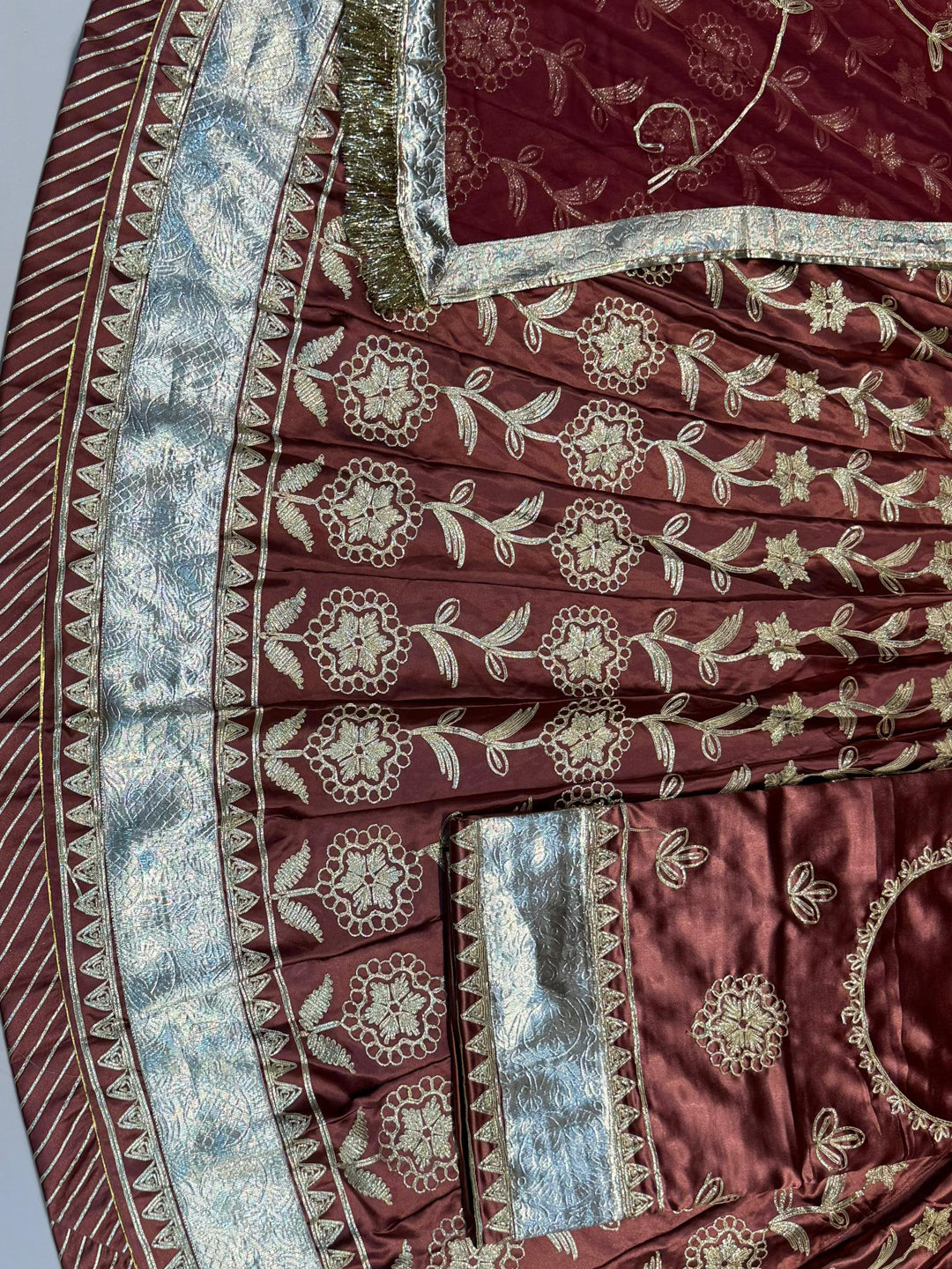 Satin 24 Kali Laffa Sikhe Rajputi Poshak In Purple color-91648