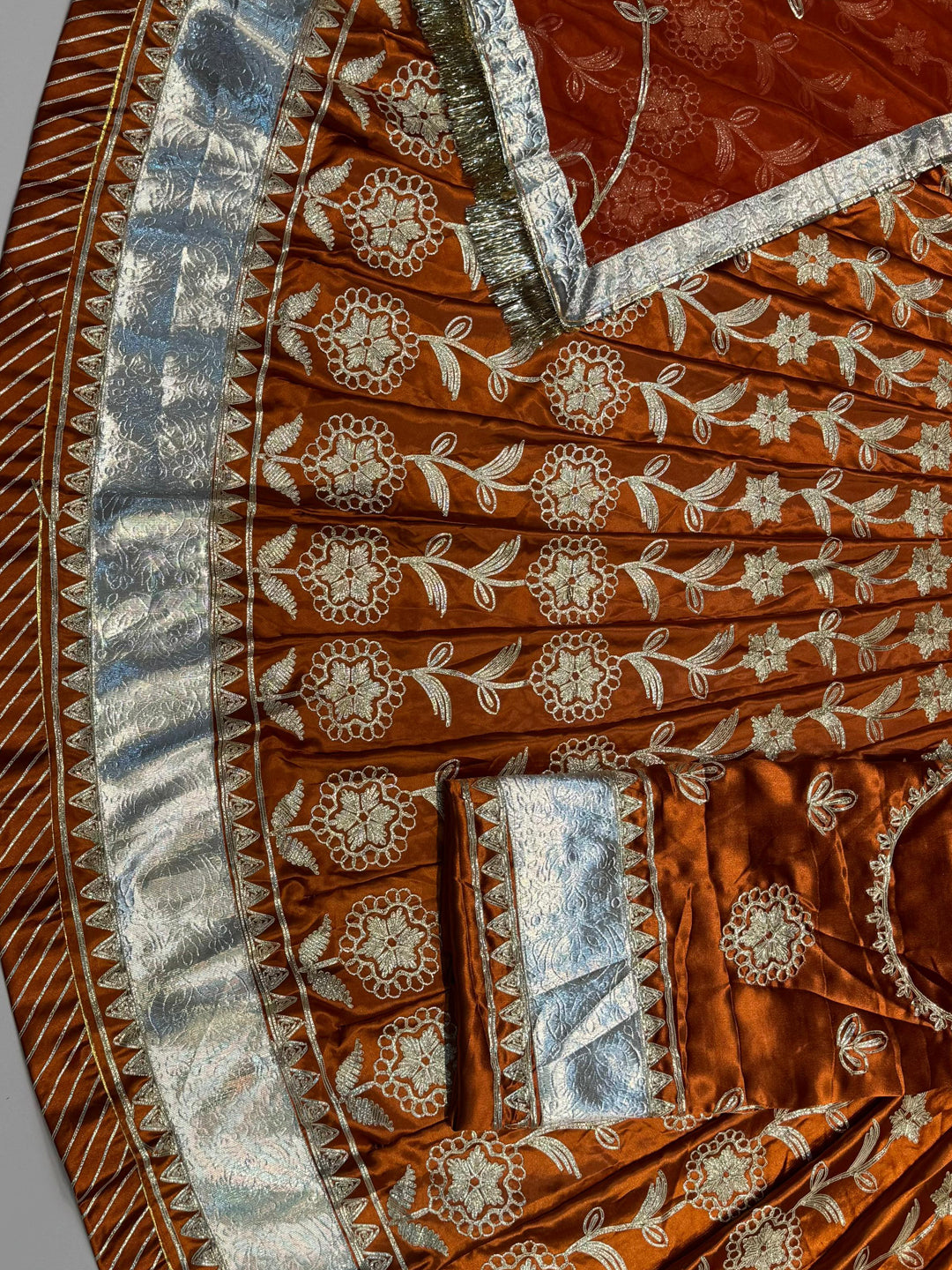 Satin 24 Kali Laffa Sikhe Rajputi Poshak In Purple color-91648