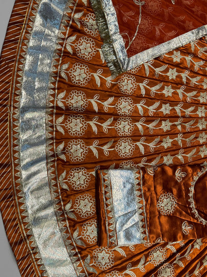 Satin 24 Kali Laffa Sikhe Rajputi Poshak In Purple color-91648