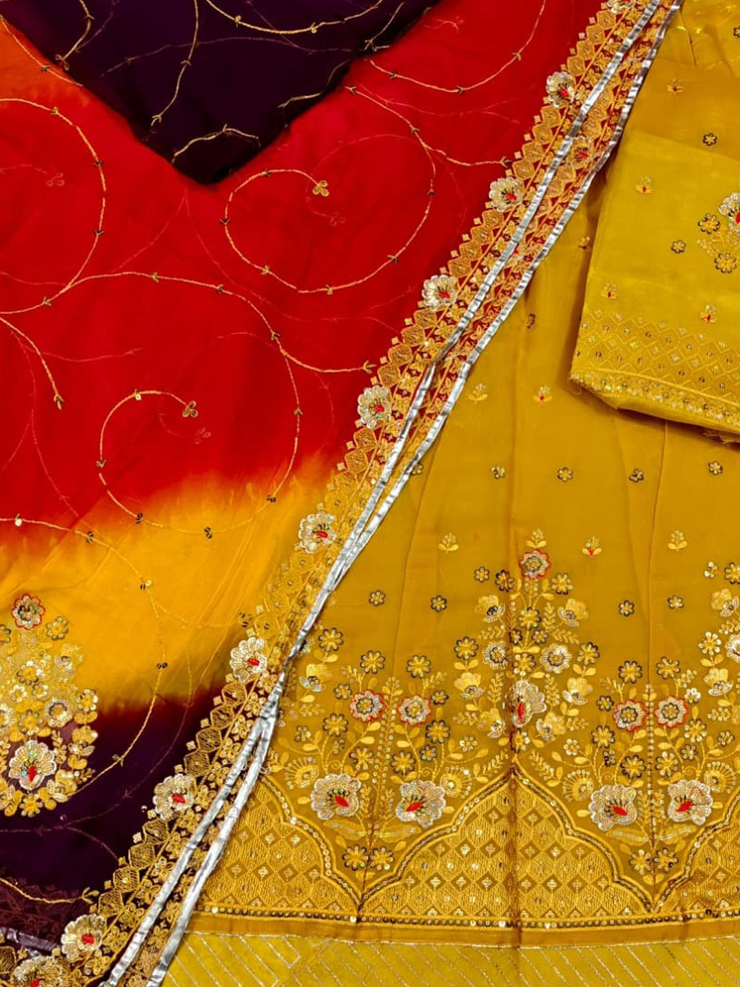 Fandy Shaded Haldi Sangeet Rajputi Poshak In Yellow Color-91663
