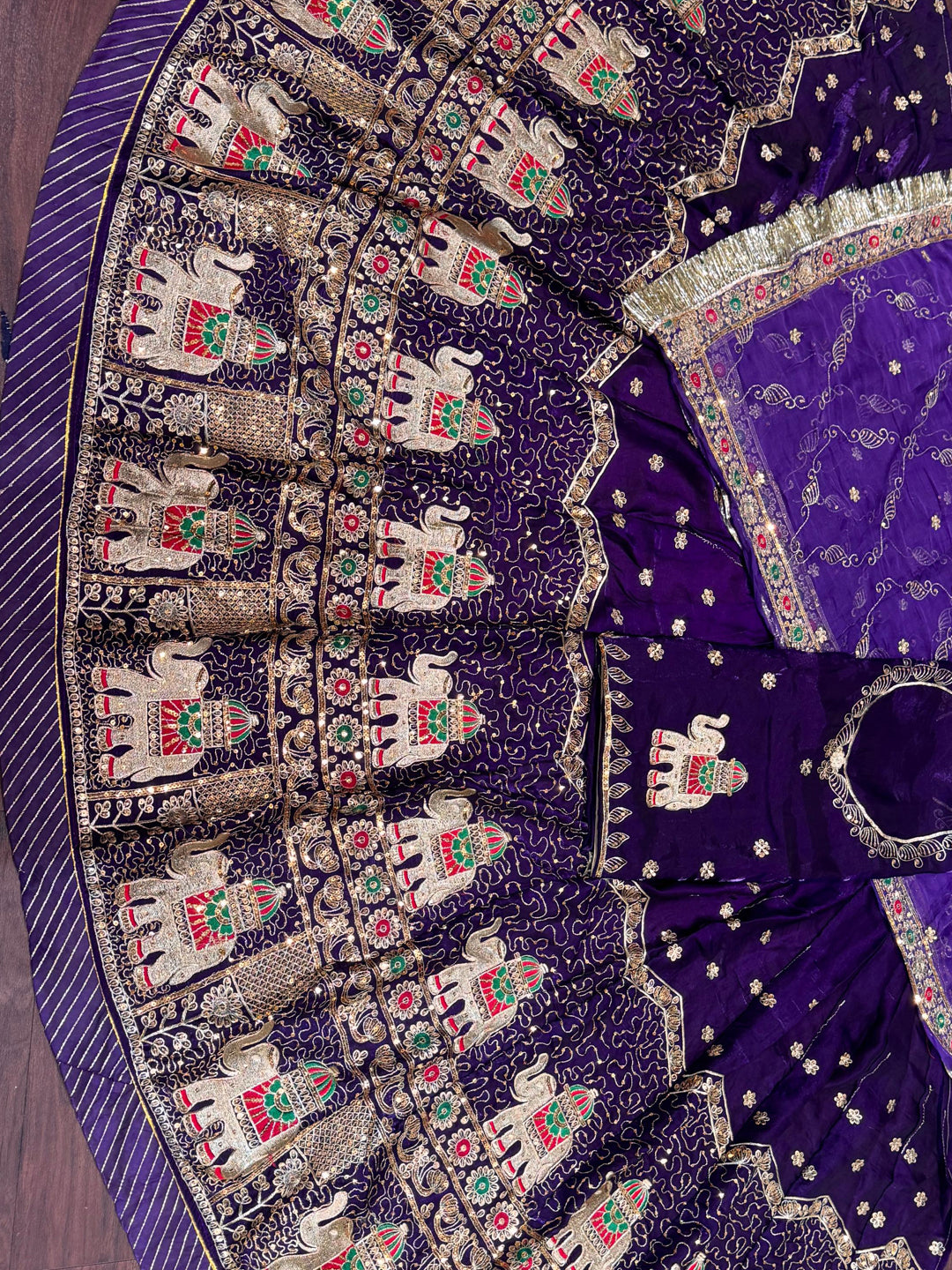 Purple color Fendi Silk Premium quality Rajputi Poshak with fancy sequence Work-91691