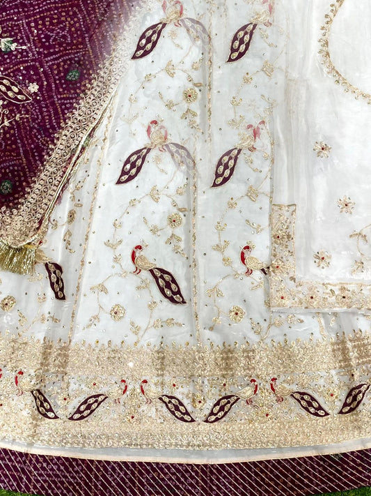 Purple color Bandhani fendi Silk Festival Rajputi Poshak-91719