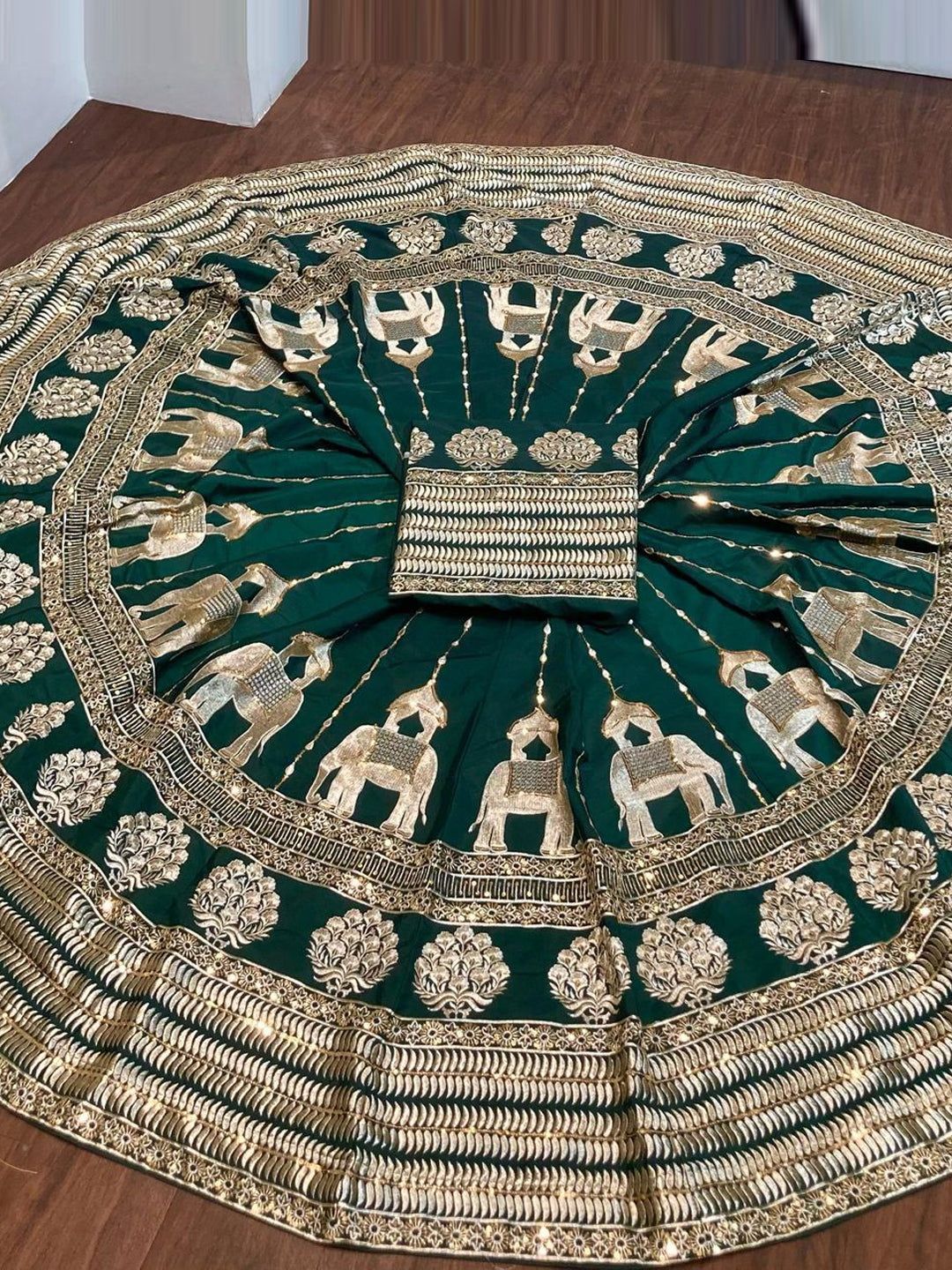 7 Meter flair Fusing Creap Silk Festival Vintage Rajputi Poshak-91712