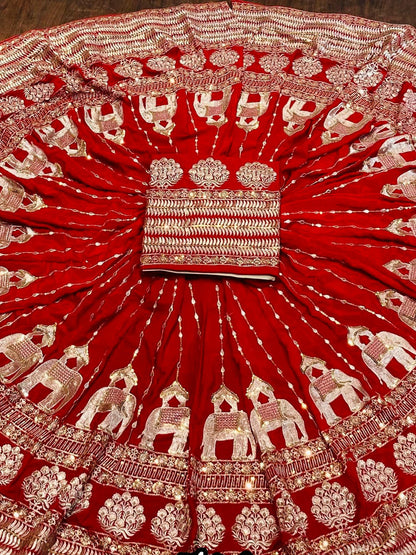 7 Meter flair Fusing Creap Silk Festival Vintage Rajputi Poshak-91713