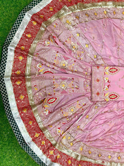 4 Meter flair Crep Silk Premium quality Vintage Rajputi Poshak-91728