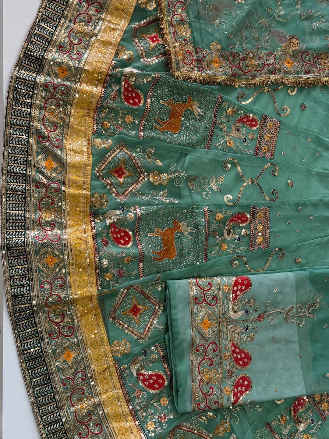 4 Meter flare Gher Vintage Festival wedding Rajputi Poshak-91738