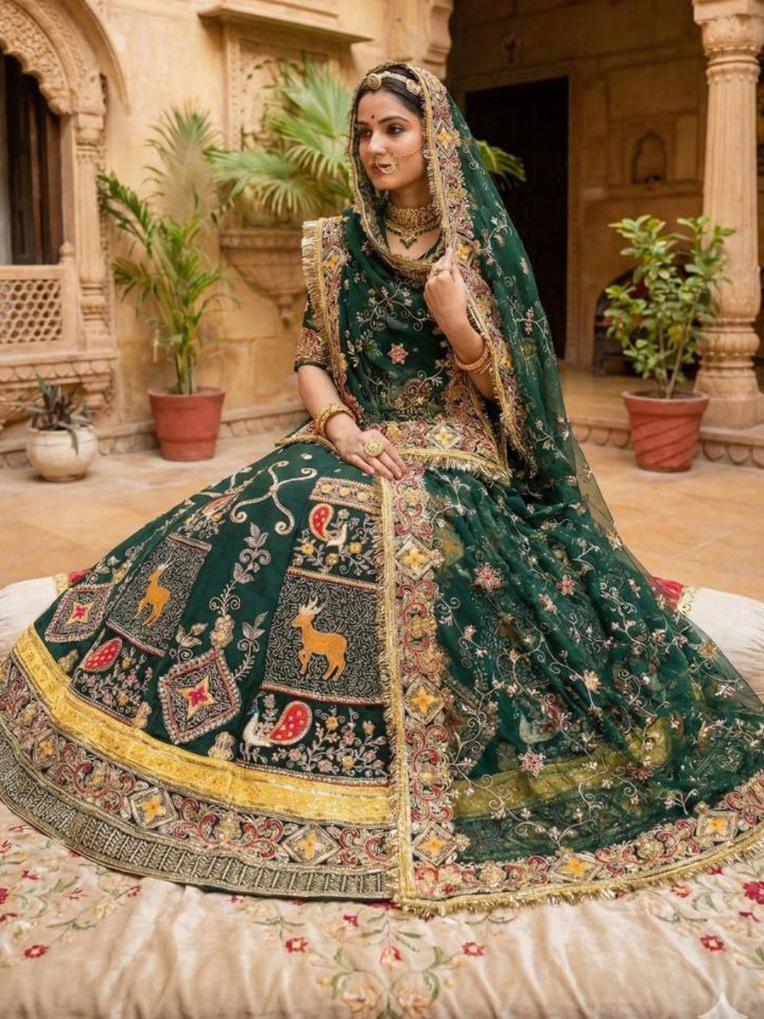 4 Meter flare Gher Vintage Festival wedding Rajputi Poshak-91738