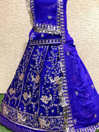Blue color Fend Festival wedding Rajputi Poshak-91744