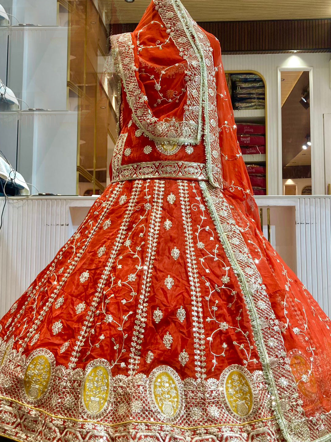 5 Meter Flare Heavy Silk Rajputi Poshak Pink Wedding Party Wear Designer Outfit for Women-91819