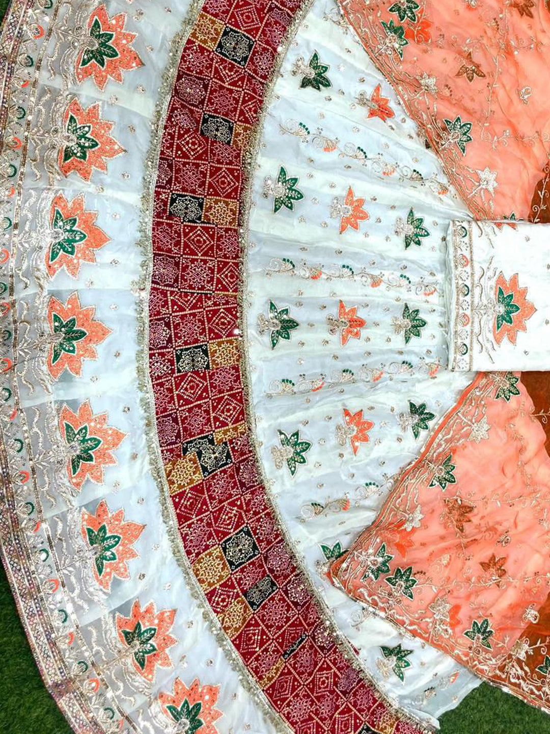 Premium White fendy silk Rajputi Poshak Wedding Party Wear Designer Outfit for Women 91873