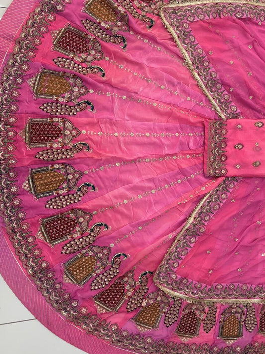 Premium Fendi Silk Rajputi Poshak – 5 Meter Flare Wedding Wear for Women-91900