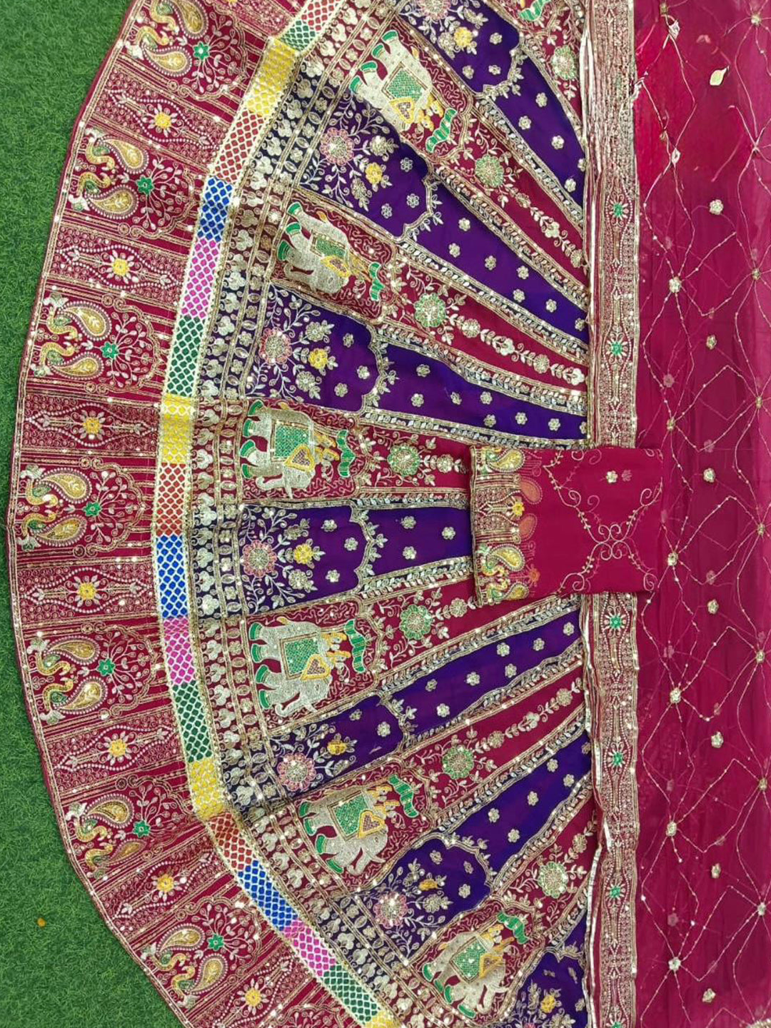 Pink Premium Georgette Rajputi Poshak – 4 Meter Flare Wedding Wear for Women-91930