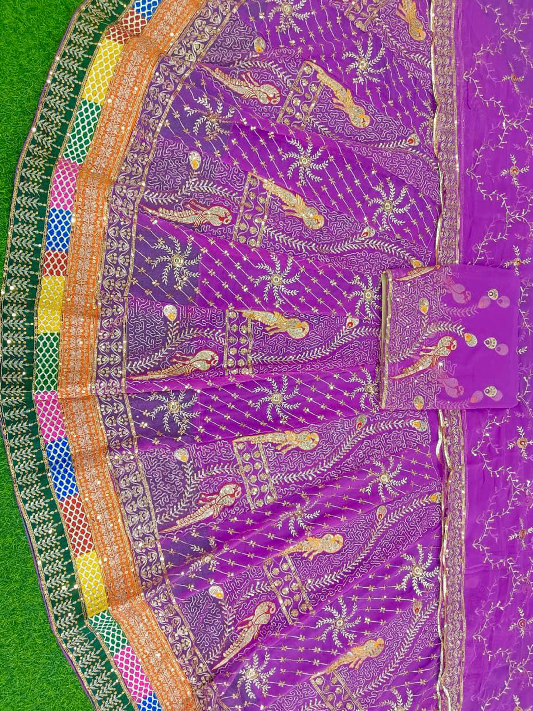 Purple Premium Royal Pure Rajputi Poshak – 4 Meter Flare Wedding Wear for Women-91914